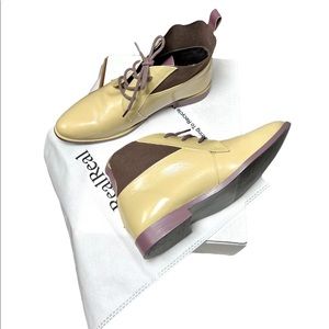 Topshop Sage Green Leather Ankle Boots sz 4.5-5